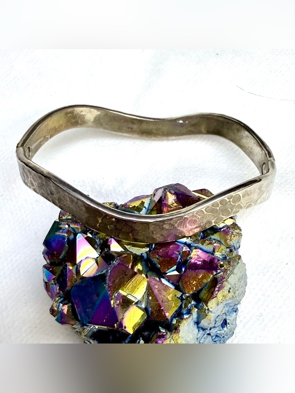 Mexico .925 sterling silver hinged bangle bracelet